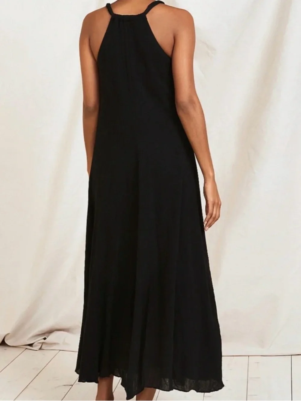 Garnet Hill Cotton Gauze Cover Up Maxi Midi Crinkle Sundress Dress Print — PM - Picture 12 of 13